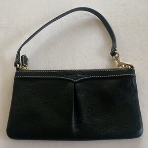 Dooney & Bourke Black Leather Wristlet with Red Interior NWOT